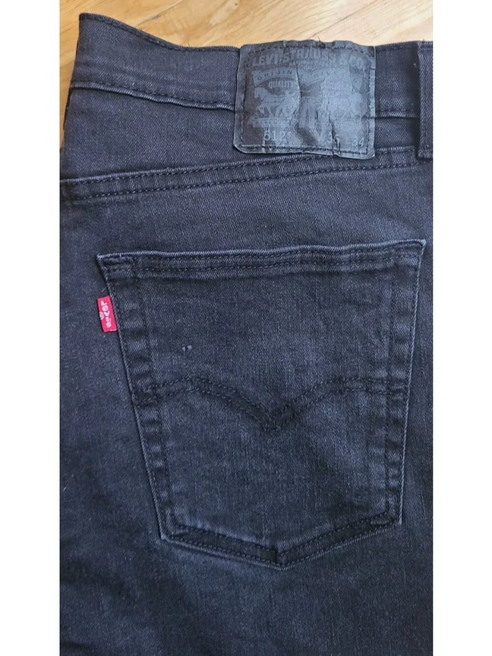Levi's 512 Men's Black Slim Taper Jeans 36x34 Stretch Denim Grunge Streetwear